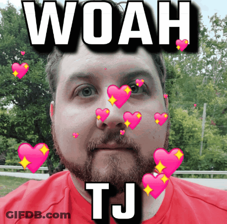 Man With Hearts On Face Saying Woah Tj GIF