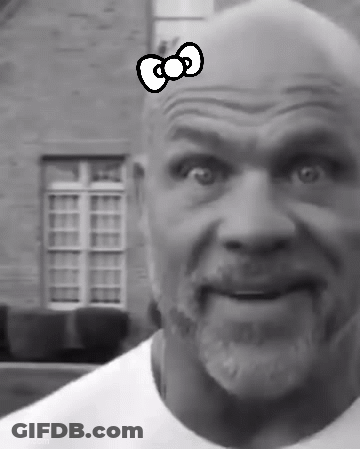 Man With Hello Kitty Bow On Forehead GIF