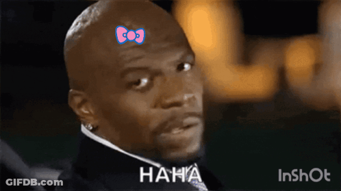Man With Hello Kitty Bow Saying Haha GIF