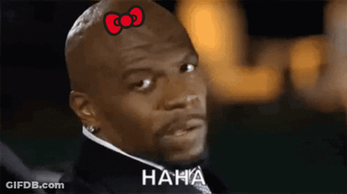 Man With Hello Kitty Bow Saying Haha GIF