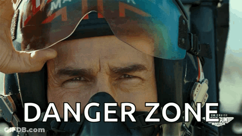 Man With Helmet And Danger Zone Face GIF