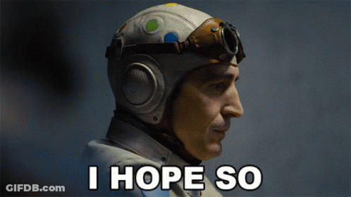 Man With Helmet And Goggles Saying I Hope So GIF