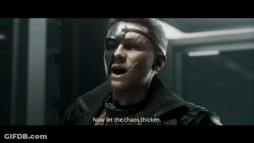 Man With Helmet Says Now Let The Chaos Thicken GIF