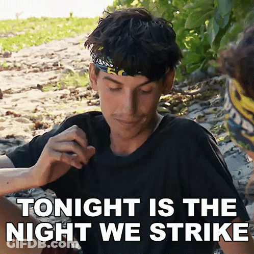 Man With Horns And Beard Covering Face Saying Party Tonight GIF