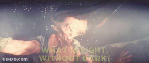 Man With Horns Singing Into Microphone What Might Without Dark GIF