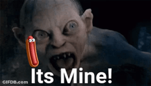 Man With Hot Dog Face Saying It's Mine GIF