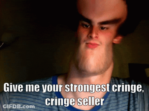 Man With Huge Neck Give Me Your Strongest Cringe GIF