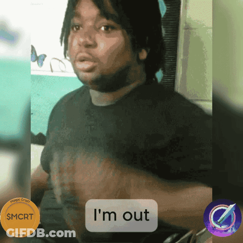 Man With I'm Out On It Sticker GIF