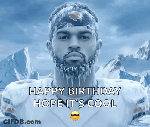Man With Ice On Face Happy Birthday Hope It's Cool GIF