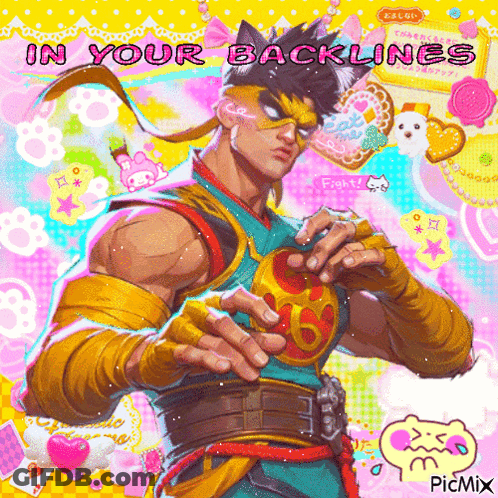 Man With In Your Backlines Text GIF