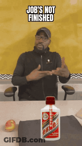Man With Job's Not Finished Bottle GIF