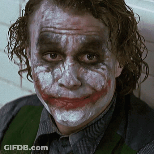 Man With Joker Face Paint GIF