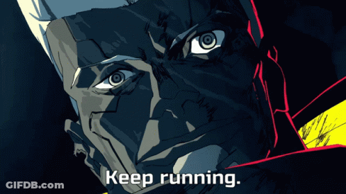 Man With Keep Running Below GIF