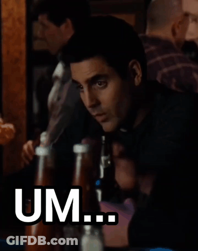 Man With Ketchup Bottles And Um No Sign GIF