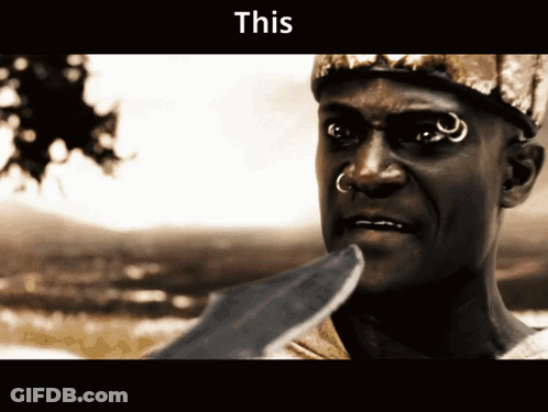 Man With Knife In Mouth Caption This GIF