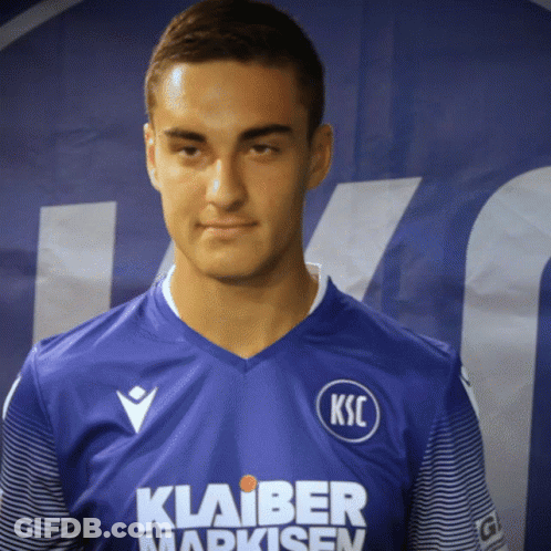 Man With KSC On Blue Shirt GIF
