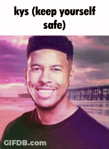 Man With Kys Keep Yourself Safe Above Him GIF