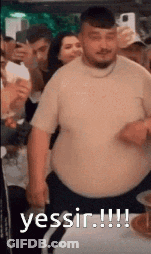 Man With Large Belly Dancing GIF