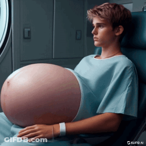 Man With Large Belly Sitting GIF