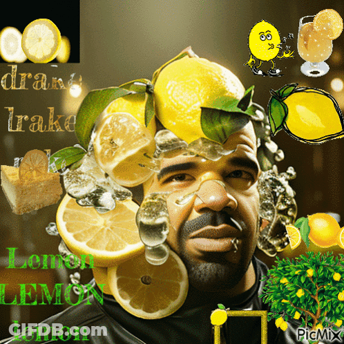 Man With Lemons On Face Saying Drake Lemon Lemon GIF