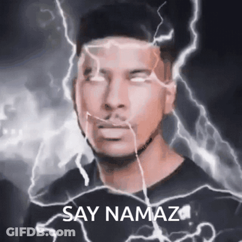 Man With Lightning And Say Namaz GIF