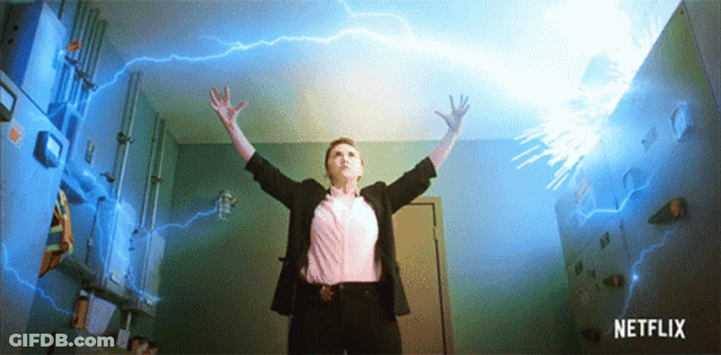 Man With Lightning Power GIF