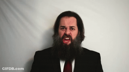 Man With Long Beard In Suit And Tie GIF