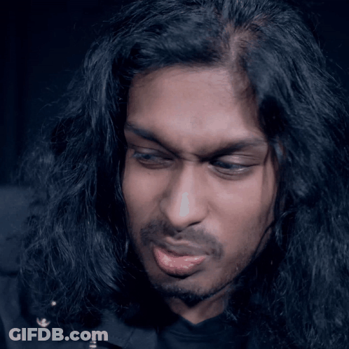 Man With Long Black Hair And Beard GIF