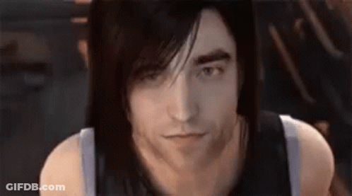 Man With Long Black Hair And Black Tank Top GIF
