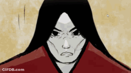 Man With Long Black Hair And Red Shirt GIF