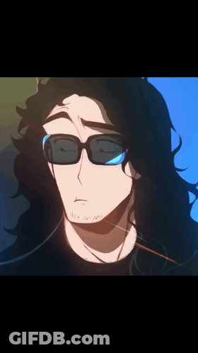 Man With Long Black Hair And Sunglasses GIF