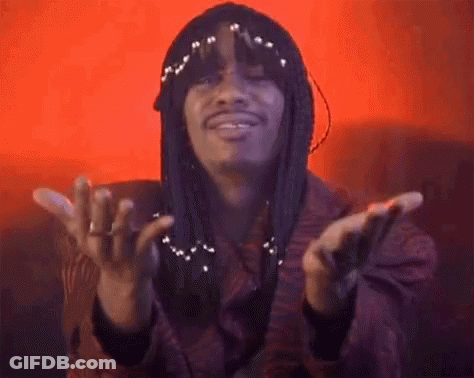 Man With Long Black Hair Making Funny Face GIF