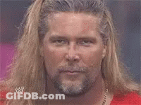Man With Long Blonde Hair And Beard In Red Shirt GIF
