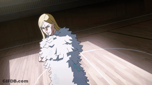Man With Long Blonde Hair And Beard On Basketball Court GIF
