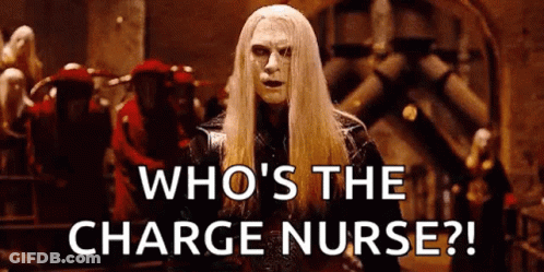 Man With Long Blonde Hair Asking Who's The Charge Nurse GIF