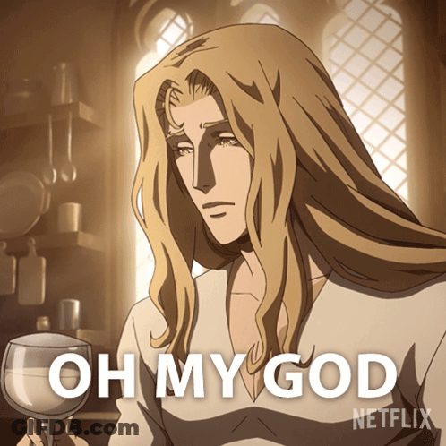 Man With Long Blonde Hair Holding Wine GIF