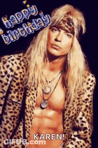 Man With Long Blonde Hair In Leopard Print Jacket And Bandana GIF