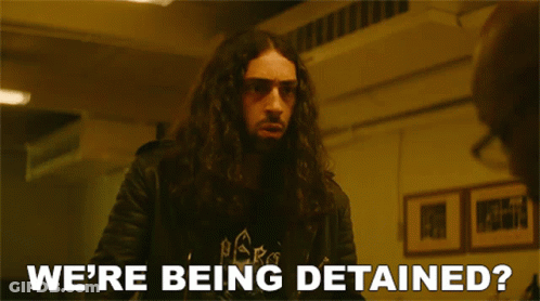 Man With Long Hair And Beard Asking If He Is Being Detained GIF