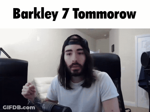 Man With Long Hair And Beard At Microphone Saying Barkley 7 Tomorrow GIF