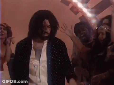 Man With Long Hair And Beard Dancing In Crowd GIF