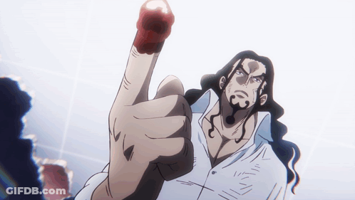Man With Long Hair And Beard Flipping Off GIF