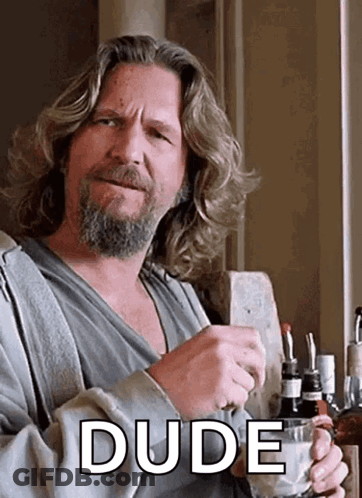 Man With Long Hair And Beard Holding Cup Dude GIF