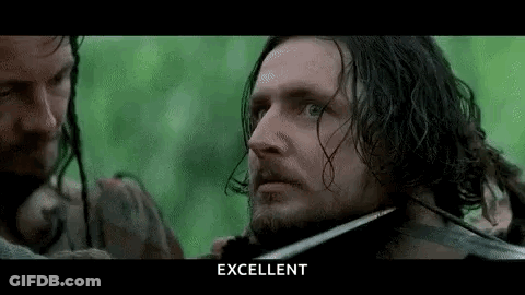 Man With Long Hair And Beard Holding Sword GIF