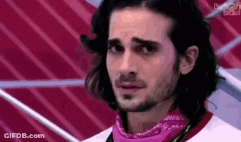 Man With Long Hair And Beard In Pink Bandana GIF