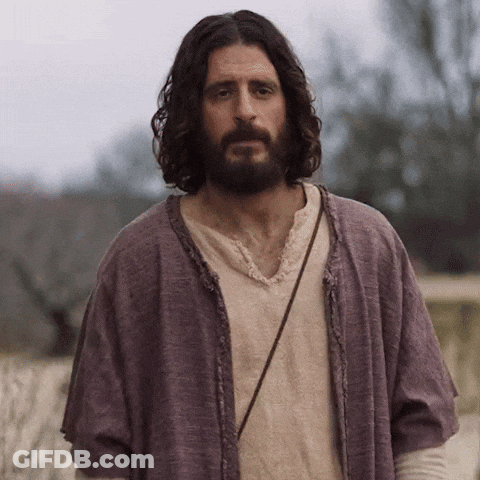 Man With Long Hair And Beard In Purple Shirt GIF