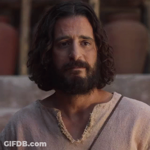 Man With Long Hair And Beard In Tan Shirt GIF