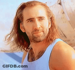 Man With Long Hair And Beard In Tank Top GIF