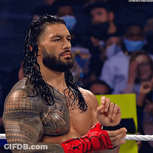 Man With Long Hair And Beard In Wrestling Ring GIF
