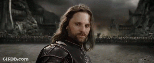 Man With Long Hair And Beard Looking At Camera Saying For Donald GIF