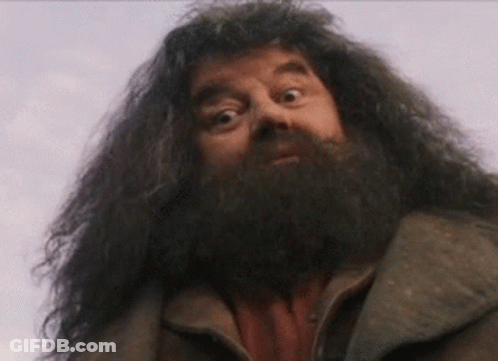Man With Long Hair And Beard Looking Up GIF